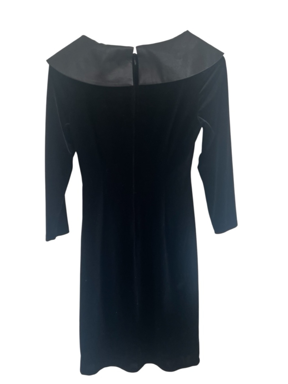 Jessica Howard Black Velvet Boatneck Dress with Draped Front - Picture 3 of 4